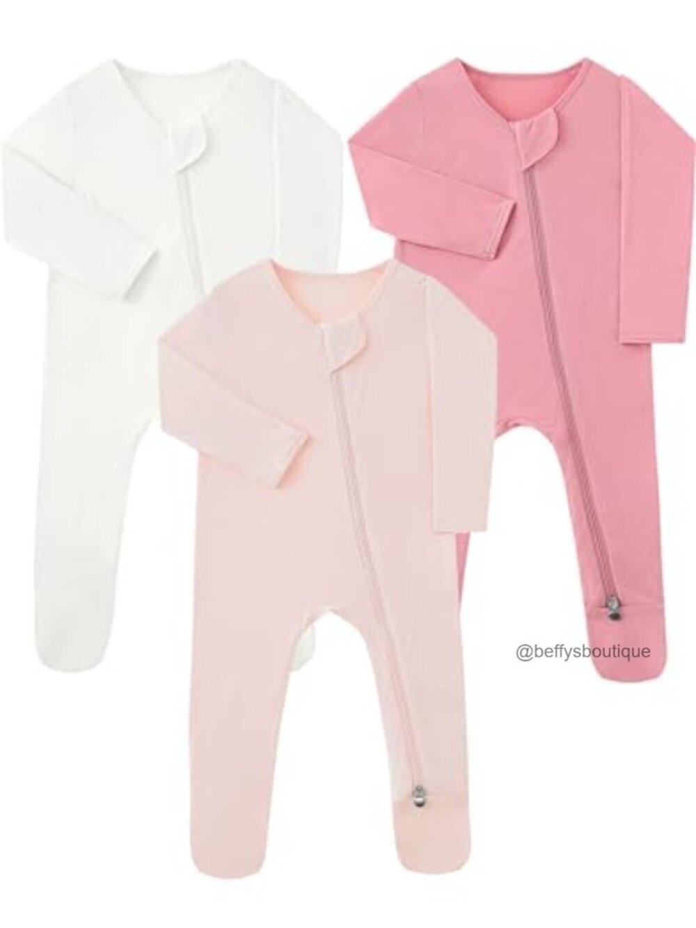 Bamboo Viscose Baby Boy Sleepers 3-Pack Newborn Footed Pajamas Long Sleeve